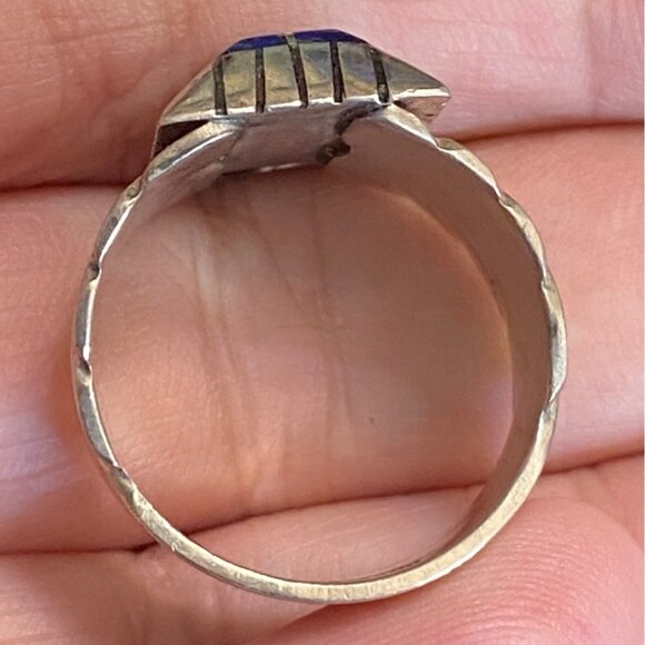 Ring Size 11 Lapis Lazuli C. Benally Native Sterling Silver 925 Men Semi-Preciou - Picture 3 of 11